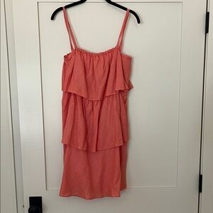 J. Crew Coral Ruffle Mini Dress